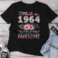 Made In 1964 Floral 60Th Birthday 60 Years Of Being Awesome Women T-shirt Personalized Gifts