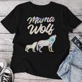 Mama Wolf Floral Wolf Mutter Mit Junges Für Wolf Muttertag T-shirt Frauen Lustige Geschenke