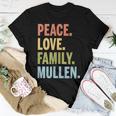 Mullin Last Name Peace Love Family Matching Women T-shirt Funny Gifts