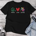 Peace Love Autism Beautiful Autism Awareness Mom Dad Women T-shirt Funny Gifts