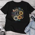 Peace Sign Love Sunflower On 60S 70S Sunflower Hippie Women T-shirt Funny Gifts