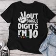 Peace Out Single Digits Im 10 Cute 10 Year Old Girl Birthday Women T-shirt Personalized Gifts