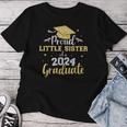 Proud Little Sister Class Of 2024 Graduate Senior Graduation Women T-shirt Funny Gifts