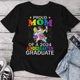 Proud Mom Of A 2024 Kindergarten Graduate Unicorn Dab Women T-shirt Personalized Gifts