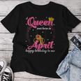A Queen Was Born In April Birthday Afro Girl Black Woman Women T-shirt Funny Gifts