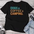 Retro Dogs Coffee Camping Campers Women T-shirt Funny Gifts