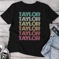 Retro First Name Taylor Girl Boy Personalized Groovy Family Women T-shirt Unique Gifts