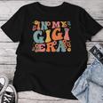 Retro Groovy In My Gigi Era Baby Announcement Women T-shirt Personalized Gifts