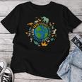 Retro Groovy Save Bees Rescue Animals Recycle Fun Earth Day Women T-shirt Funny Gifts