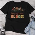 Retro Wildflower Early Intervention Helping Tiny Human Bloom Women T-shirt Funny Gifts