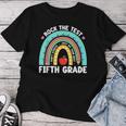 Rock The Test Day 5Th Grade Teacher Fifth Grade Testing Day Women T-shirt Funny Gifts