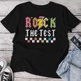 Rock The Test Testing Day Retro Teacher Student Women T-shirt Unique Gifts