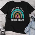 Rock The Test Third Grade Rainbow Test Day Teacher Student Women T-shirt Unique Gifts