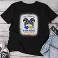 My Sister Is Down Right Awesome Down Syndrome Messy Bun Girl Women T-shirt Unique Gifts