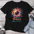 Solar Eclipse With Floral Flowers Women T-shirt Unique Gifts
