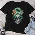 St Pattys Day Skull Bun Messy Irish Women Women T-shirt Unique Gifts