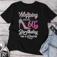 Stepping Into My 60Th Birthday Like A Queen Women Women T-shirt Funny Gifts