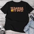 Summer Teacher Off Duty Retro Groovy Last Day Of School Women T-shirt Personalized Gifts