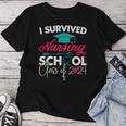 I Survived Nursing School Class Of 2024 Nurse Graduation Women T-shirt Personalized Gifts
