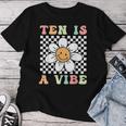 Ten Is A Vibe Cute Groovy 10Th Birthday Party Daisy Flower Women T-shirt Funny Gifts