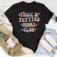 Thicc And Tatted Moms Club Mommy Groovy Women T-shirt Unique Gifts