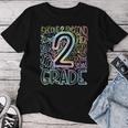 Tie Dye 2Nd Grade Typography Team Second Grade Teacher Women T-shirt Funny Gifts
