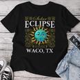 Total Solar Eclipse Waco Tx Texas 2024 Totality Boho Retro Women T-shirt Funny Gifts