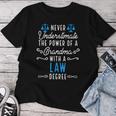 Never Underestimate Grandma With Law Degree Fun Cute Women T-shirt Unique Gifts