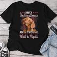 Never Underestimate An Old Woman With A Vizsla Women T-shirt Funny Gifts