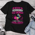 Never Underestimate A Woman Postal Worker Retired Retirement Women T-shirt Unique Gifts