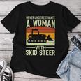 Never Underestimate A Woman With A Skid Sr Construction Women T-shirt Personalized Gifts