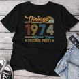 Vintage 1974 Originalteile Retro 50 Geburtstag Papa Mama T-shirt Frauen Lustige Geschenke