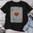Vintage Poker Playing Cards Ace Of Hearts Women T-shirt Funny Gifts