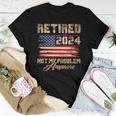 Vintage Retired 2024 Not My Problem Anymore American Flag Women T-shirt Unique Gifts