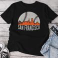 Vintage San Francisco Skyline Baseball Present Women Women T-shirt Funny Gifts