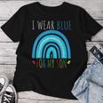 I Wear Blue Autism Awareness Month Unterstützungsgeschenke Für Sohn Mama Und Papa T-shirt Frauen Lustige Geschenke