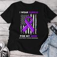 I Wear Purple For My Mom Mother Pancreatic Cancer Awareness Women T-shirt Funny Gifts