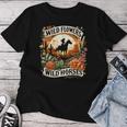 Wild Flowers Wild Horses Southern Cowgirl Riding Horse Women T-shirt Funny Gifts