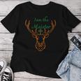 Women's With-Neck Ich Bin Der Meister Jaegermeister Papa Mama Deer T-shirt Frauen Lustige Geschenke