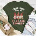 4Th Grade Teacher Christmas Chilling With My Gnomies Fourth Women T-shirt Personalized Gifts
