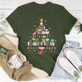 Christmas Tree Shape Lights Books Teacher Christmas Women T-shirt Funny Gifts