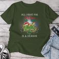 Dragon Lovers All I Want For Christmas Is A Dragon Girls Women T-shirt Funny Gifts