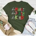 Be Merry Be Jolly Be Kind Christmas Teacher Student Xmas Pjs Women T-shirt Unique Gifts