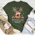 Preschool Team Plaid Reindeer Santa Hat Teacher Christmas Women T-shirt Funny Gifts
