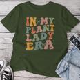 Retro Groovy In My Plant Lady Era Xmas Gardening Plant Mom Women T-shirt Funny Gifts