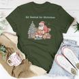 Retro Librarian Teacher Xmas All Booked For Christmas Santa Women T-shirt Funny Gifts