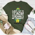 Teacher Elf Christmas I Just Like To Teach Teacher Women T-shirt Personalized Gifts