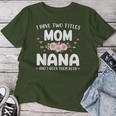 Two Titles Mom Nana Grandma Christmas Birthday Women T-shirt Personalized Gifts