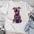 Cute Rainbow Pitbull Mom Dog Lover Pit Bull Owner Women's Women T-shirt Funny Gifts
