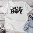 Damen Das Ist Mein Sohn Baseball Stolzer Ballsport Mama Papa Mit-Ausschnitt T-shirt Frauen Lustige Geschenke